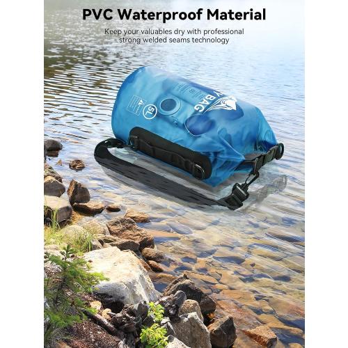 HEETA Dry Bag Waterproof Backpack with Phone Case 5L/10L/20L/30L/40L | Roll Top Lightweight Dry Storage Bag for Women Men, Travel Boating Kayaking Paddle Board Camping Beach Essentials Accessories