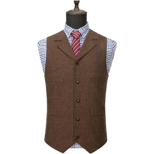 Size M Ceehuteey Mens Suit Vest Waistcoat Tweed Retro V Neck Wool Herringbone for Prom