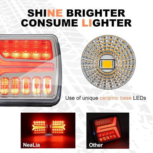 Magnetic Wireless Trailer Lights, Rechargeable LED Trailer Light for Towing Truck, Waterproof Tail Tow Lights Kit for RV Camper Boat Caravan, Portable Turn Signal Brake Running Stop