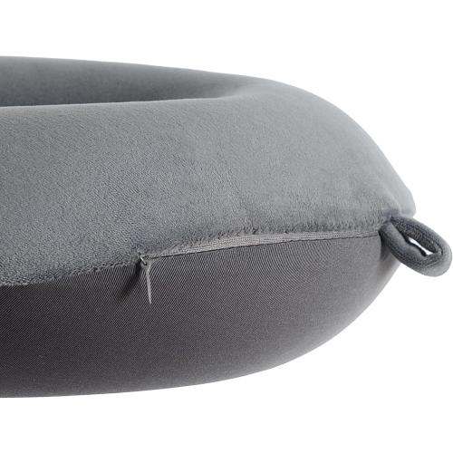 Travel Neck Pillow, Top Memory Foam Pillow for Head Support, Ideal for Airplanes, Cars, and Home Recliners, Adjustable and Soft (Grey)