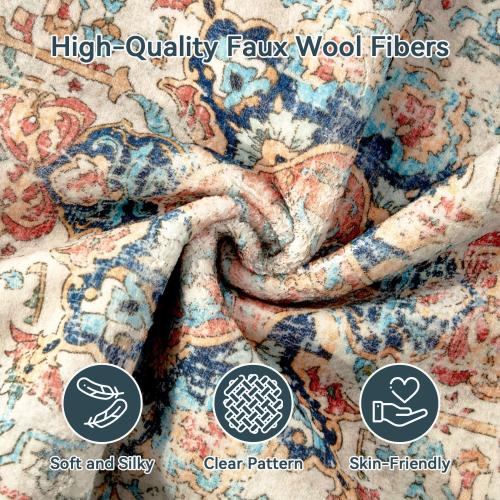 Runner Rug - ' Boho Washable Kitchen Rug, Non-Slip Soft Low Pile Rugs Indoor for Entrance Bedroom Bathroom Living Room,Vintage Throw Hallway Carpet Stain Resistance