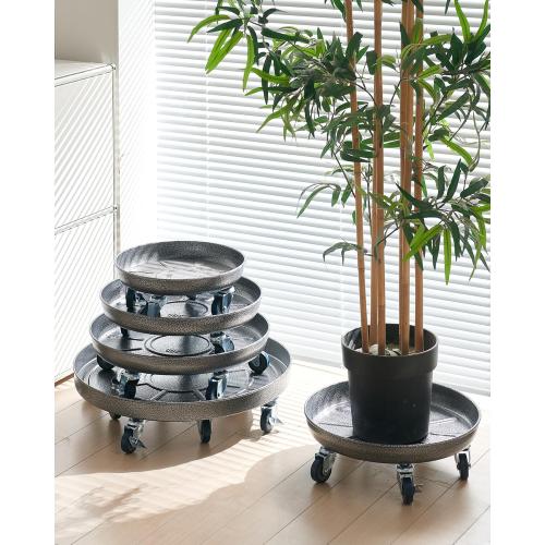 Choclaif Plant Caddy with Wheels,3 Pack Silver Heavy Duty Plant Stand with Universal Wheels,Round Pot Trolley for Indoor Outdoor 16inch