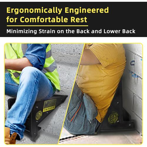 Ladder Leveler, Pitch Hopper, Ladder Stabilizer with Storage, Ladder Levelers for Stairs and Extension Ladders, Easy to Use, Conquer Uneven Ground (Black, Standard Durable Plastic)