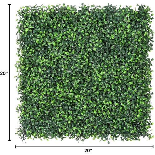 Sunnyglade 12 Pieces 20x 20 Artificial Boxwood Panels Topiary Hedge Plant, Privacy Hedge Screen Sun Protected Suitable for Outdoor, Indoor, Garden, Fence, Backyard and Decor (12PCS)