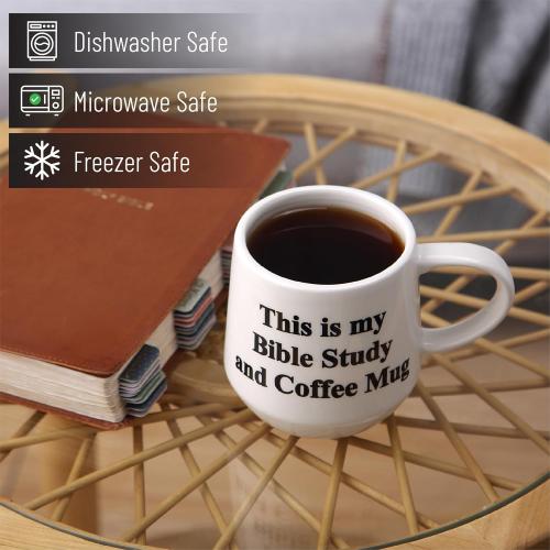 Mr. Pen- Christian Coffee Mugs for Women & Men, 15 oz, White with Bible Theme Design, Christian Mugs for Women, Coffee Cup Ceramic, Microwave Safe