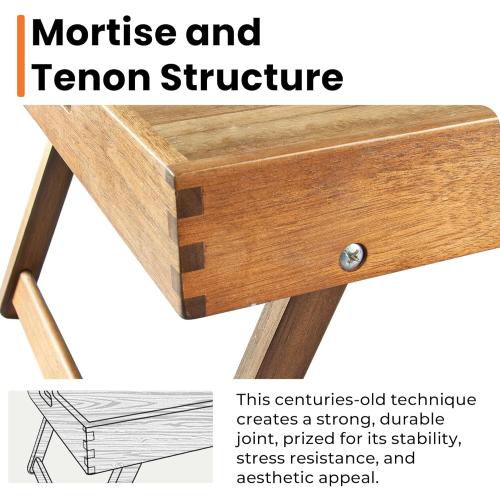 Extra Large Folding Bed Tray Table, 22’’ x 14’’ Acacia Wood Breakfast Tray, Food Serving Tray with Legs for Eating in Bed