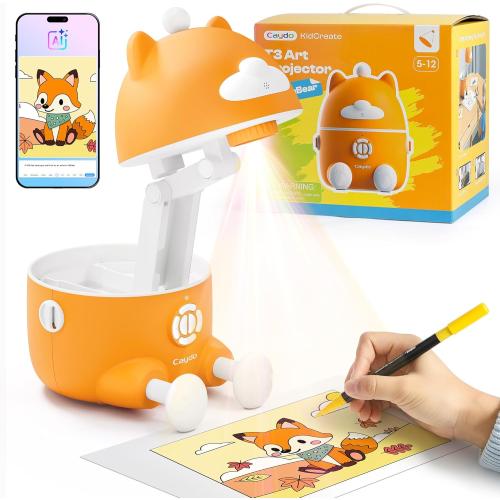 Caydo T3 AI Drawing Projector for Kids, Eye-Safe Learn to Draw Toy with 700  Activities & App, HD Bluetooth Childrens Art Projector, Educational Gift for Boys Girls Ages 5-12