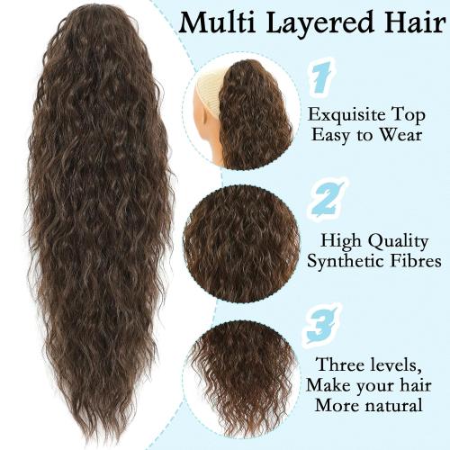 Ponytail Extension 22 Inch Claw Curly Pony Tails Hair Extensions for Women