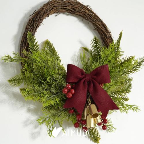 AIMUDI Burgundy Bows for Christmas Tree 5'' Hand Felted Christmas Bows for Gift Wrapping Premade Bow Gift Bows for Presents Crafts Wreaths Fireplaces Winter Holiday Christmas Decorations, 24 PCs