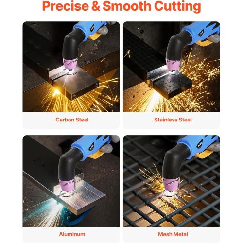 VEVOR Plasma Cutter, 50A Non-Touch Pilot Arc Plasma Cutting Machine, 110V/220V Dual Voltage Digital Display IGBT Inverter - with 2T/4T Function & Adjustable PA/PT Time for Home Repairs, Workshops