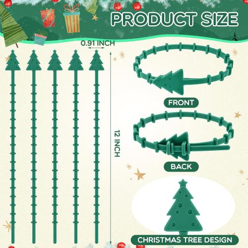 Zhengmy 60 Pcs Christmas Silicone Garland Ties for Banister 12 Stretchable to 24 Reusable Holiday Flexible Garland Hanger Ties for Christmas Banister Railing Stairs Craft Wrapping Lamp Posts Decor