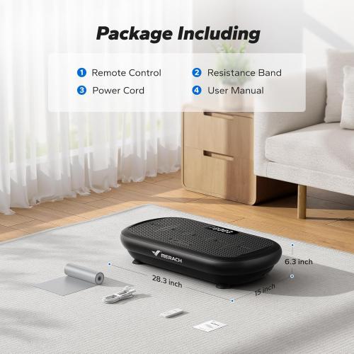 MERACH Vibration Plate Exercise Machine, Vibration Plate 440 Lbs Capacity, Bluetooth and Silicone Pedal, Stimulate Deep Fat, Vibration Plate for Lymphatic Drainage, Vibrating for Weight Loss