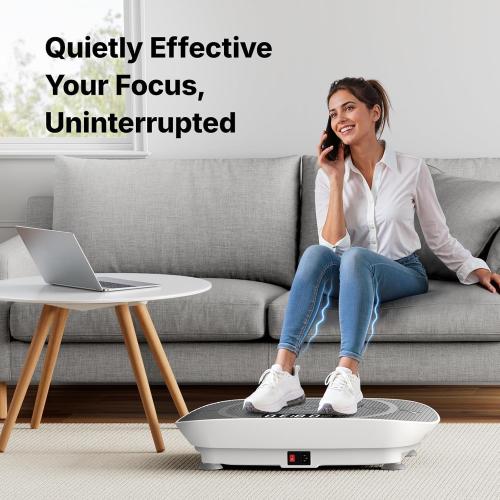 MERACH Vibration Plate Exercise Machine, Curved Vibration Plate for Lymphatic Drainage Weight Loss, Vibrating Plate with Real-Time Calorie Tracking on LED Display, Workout Equipment for Home Women Men