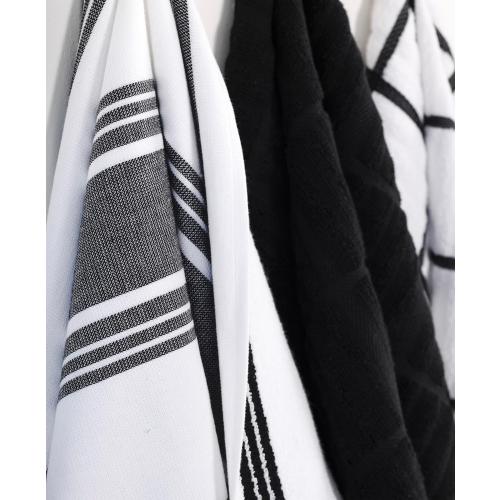 All-Clad Dual-Purpose Kitchen Towels: Highly Absorbent - 100% Cotton, 17x30 Dish Towels for Cleaning & Drying Dishes & Glassware, 2Pack, Black