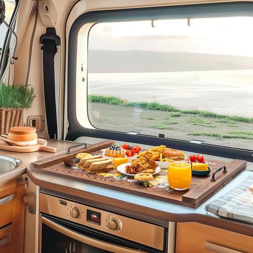 Noodle Board Stovetop Cover with Handles, Sunflower Kitchen Decor Wood Block Covers for Electric & Gas Stove, RV Stove Burner and Sink, Farmhouse Decorative Wooden Tray for Kitchen