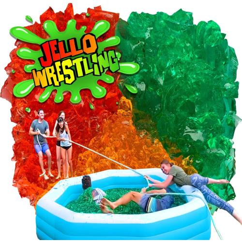 Bulk JELLO WRESTLING Kit 100 Gallon Package! GREEN Jelly Wrestling Mix. Just Add Water to a Jello Pool to make a Jell-o Wrestlers Ring. Easy Set Wrestling Jello for Fundraisers, Tug o War & Party Games