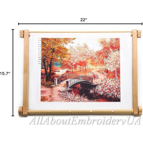 Needlepoint Embroidery Tapestry Scroll Frame Made of Organic Beech, Wooden Cross Stitch Frame, Needlepoint Holder, Stitching Frame (15.7 х 22)