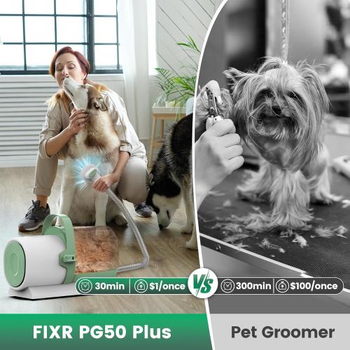 Dog Grooming Vacuum, Pet Grooming Kit with Clipper Nail Trimmer Grinder, 2.5L Dust Cup 7 Grooming Tools 11000Pa Dog Hair Vacuum for Shedding Grooming, Home Cleaning, PG50 Plus