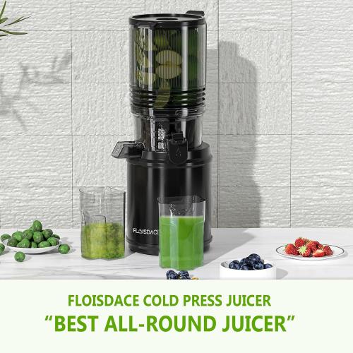 Cold Press Juicer – 6.5 Extra Large Feed Chute Fit Hands-Free Electric Masticating Juicer Machine, 350W Slow Masticating Juicer Machine for Whole Fruit and Vegetables – Easy Cleanup & Assembly.