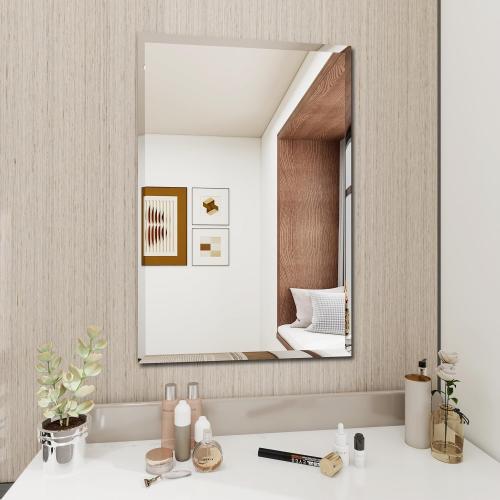 Rectangular Beveled Bathroom Mirrors, 28X48 inch Square Frameless Mirror, Rectangular Frameless Mirrors，Beveled Bathroom Mirror。