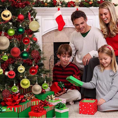 24ct Mini Christmas Balls Ornaments for Xmas Christmas Tree - Small Shatterproof Decor Hanging Ball for Holiday Wedding Party Decoration 1.18 Inch/30mm, Green