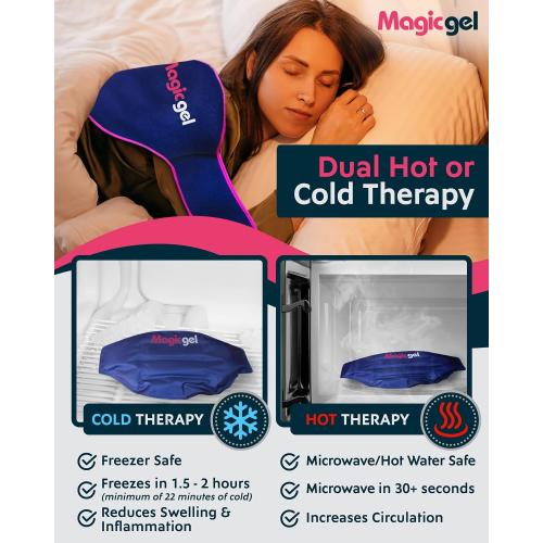 Magic Gel Ice Pack for Back Pain Relief | 2 Pack Reusable Lower Back Wrap for Hot or Cold Therapy | Relief for Lower Lumbar, Sciatic Nerve, Herniated or Degenerative Disc, Coccyx, Tailbone Pain