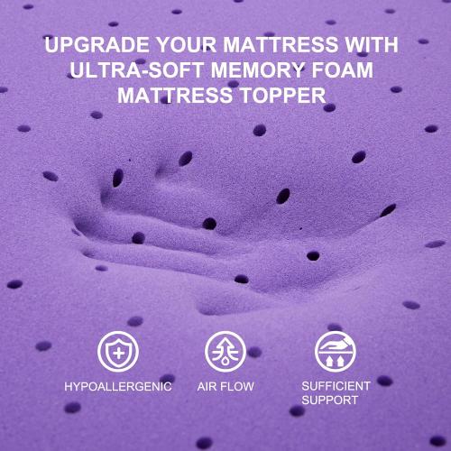 SINWEEK 2 Inch Gel Memory Foam Mattress Topper Ventilated Soft Pressure Relieve Mattress Pad, Breathable Bed Topper, CertiPUR-US Certified, Twin Size