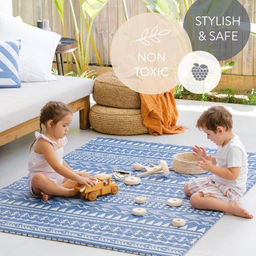 Berry Lane Baby Play Mat | Large 6.5 ft x 4.5 ft One-Piece Reversible Foam Floor Playmat | Tummy Time | Extra Soft & Thick | Non-Toxic | for Infants, Babies, Toddler, and Kids
