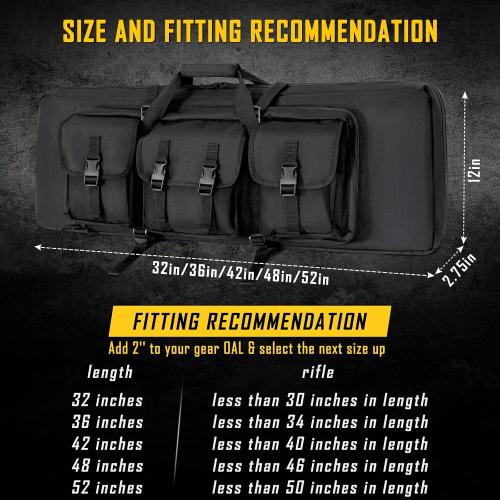 DULCE DOM 32/36/42/48/52 inch Double Rifle Case Soft Gun Bag for Rifles Pistols Storage & Transportation, All Around Shooting Range Tactical Backpack, Valentine Gifts for Him, Men, Boyfriend, Husband