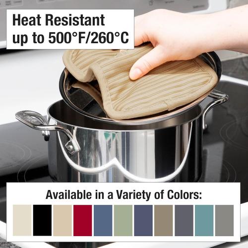 All-Clad Premium Pot Holder & Hot Pad: Heat Resistant to 500 Degrees - 100% Cotton, 10x6.25 Hot Pad for Kitchen and Barbeque, (2-Pack), Cappuccino