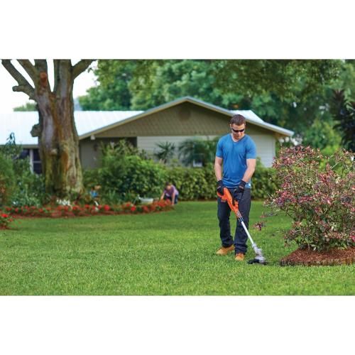 BLACK DECKER 20V MAX String Trimmer and Edger 2 in 1, Cordless Weed Wacker with Auto Spool Feed, Battery and Charger Included, 12 Inch Steel Blade, Reduced Vibration (LST300)