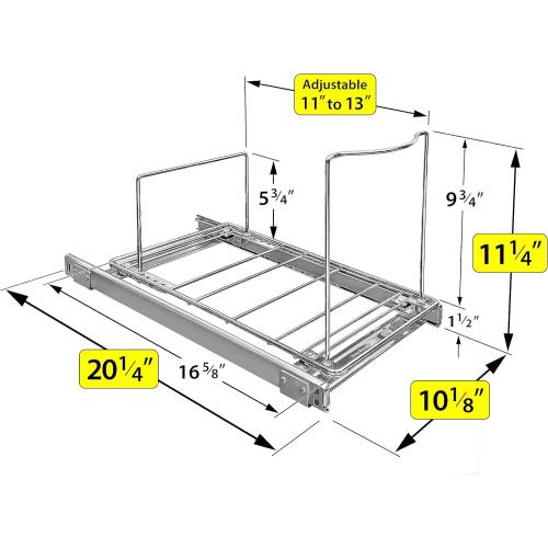 LYNK PROFESSIONAL® Pull-Out Trash Can Drawer – Sliding Organizer for Kitchen Cabinet or Under-Sink Use – Heavy Duty Storage Rack (Bin Not Included)