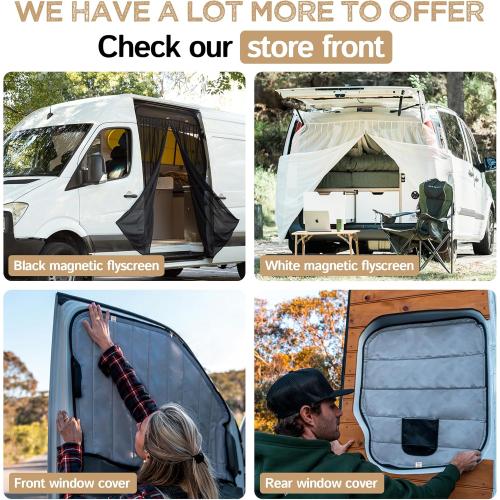 Living in a Bubble Magnetic Bug Screen for Front Doors (Pair), Universal Size for Sprinter, Metris, Ford Transit, and Other Vans & Cars - Car Living Essentials & Van Life Accessories