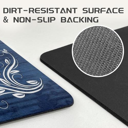 Laundry Room Rug Runner 20x48 Non Slip Waterproof Laundry Mats for Laundry Room Decor Washable Floor Farmhouse Laundry Rug for Mudroom, Washroom, Bathroom, Navy Blue