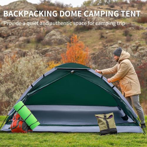 Color Green 1/2/4/5/6 Person Dome Tents for Camping, Lightweight Portable Backpacking Tent, Small Easy Set Up Outdoor Waterproof Camping Hiking Tent for Adults