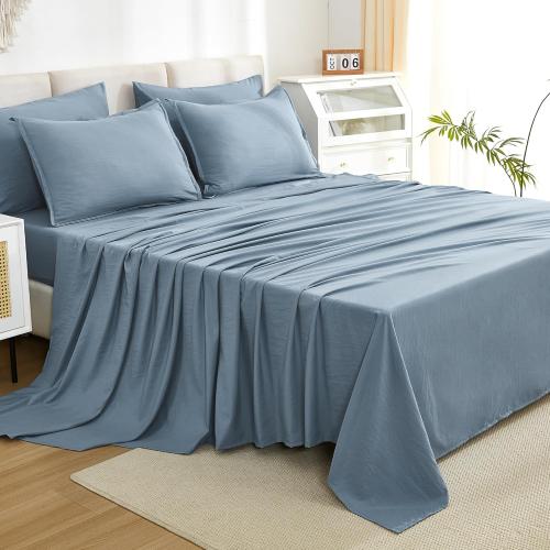 Litanika Twin/Twin XL Size Comforter Sets - 5 Pieces Bed in a Bag Grayish Blue, Lightweight Bed Set with Comforter, Sheets, Pillowcase & Sham