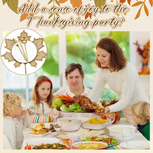6 Pcs Thanksgiving Maple Leaves Placemats Fall Placemats Thanksgiving Decoration Natural Color Polyester Table Mats for Home Farmhouse Kitchen Vintage Country Table Decoration