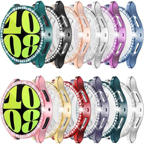 [12Pack] RICHONE Bling Screen Protector Case Compatible with Samsung Galaxy Watch 6 40mm, HD Full Protection Flexible TPU Bumper Anti Scratch Watch Cover Face for Women (SM-R930 40MM)