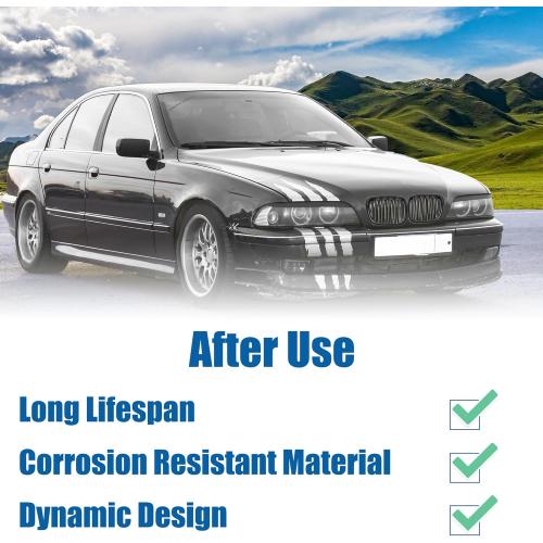 X AUTOHAUX Front Hood Bumper Grille Grill for BMW 525i 530i E39 2001-2003 No.51137005837/51137005838 Front Bumper Kidney Grille Grill Double Slat 1 Pair Gloss Black