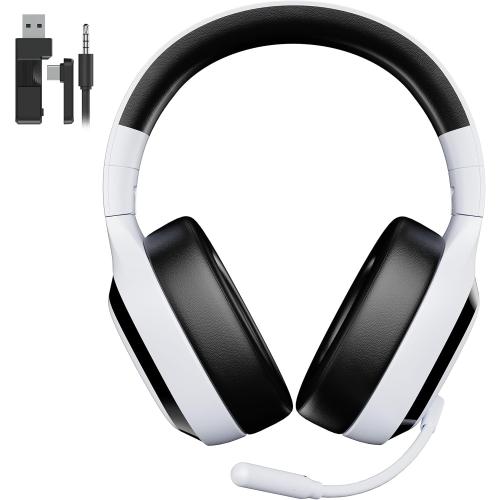 Wireless Gaming Headphones with Mic for PS5, PS4, White RGB
