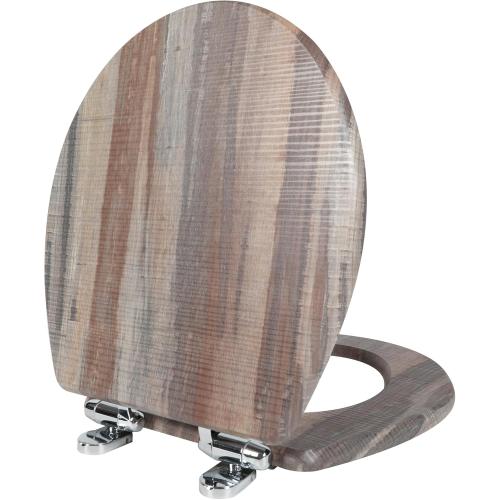 Angol Shiold Round Toilet Seat Molded Wood Toilet Seat with Quietly Close and Quick Release Hinges, Easy to Install also Easy to Clean (Round, Board)