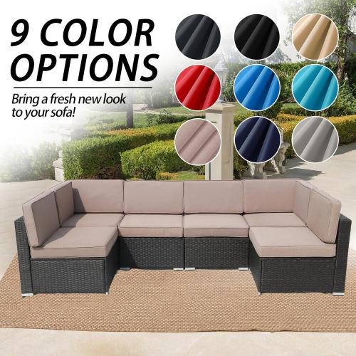 14Pcs Patio Cushion Covers Replacement Splashproof UV-Resistant Inelastic Covers with Zippers, Max Compatible 25.6x25.6x4inch Patio Cushion, for 7 Pcs Outdoor Patio Furniture Sets