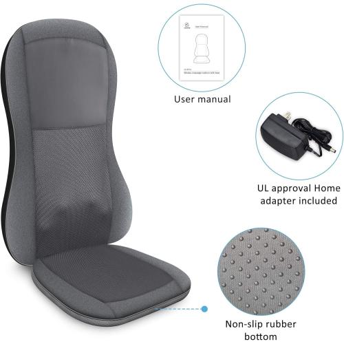 COMFIER Shiatsu Full Back Massager,Massage Chair Pad with Heat,2D/3D Massage Seat Cushion,Chair Massager with 10 Shiatsu Nodes, Rolling Kneading Chair Pads for Lower Back,Mothers Day Gift for Women