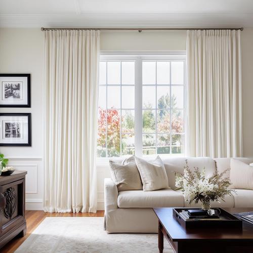 ‼️may have stains ‼️120 Inch Long Ivory Velvet Curtains Luxury Minimalist Pinch Pleated Light Blocking Thermal Drapes for Bedroom/Guest Room,Floor to Ceiling Curtain Panels with Rod Pocket and Hooks,2 Panels,10 FT