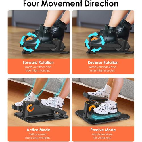 Color Orange 2025 New Under Desk Elliptical Machine,Portable Seated Pedal Exercise Machine for Seniors,Mini Ellipse Leg Exerciser with 12 Adjustable Speeds&Remote Control,Quiet&Compact for Home Office(Orange)