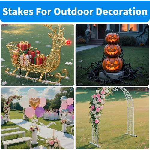 MySit 12 Inch 12 Pack Heavy Duty U Shaped Garden Stakes, 11 Gauge Galvanized Fence Stakes Landscape Staples Metal Yard Stakes for Ground, Drip Hose, Inflatables, Outdoor Decorations