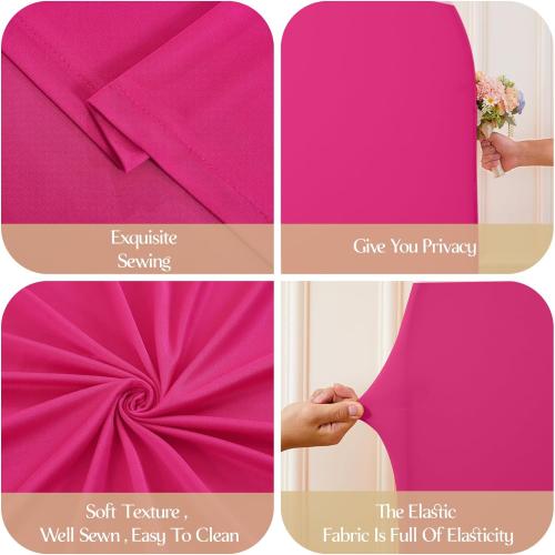 Hot Pink Half Moon Arch Cover Wedding Arch Backdrop Backdrops for Weddings Parties Baby Showers Event 5ft(Hot Pink,2.65x5ft)