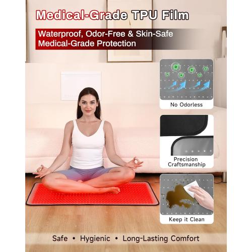 Red Light Therapy Mat for Body 38 x 23.6, 400 LEDs Dual 660nm & 850nm Infrared Medical-Grade TPU Pad for Back, Shoulder & Joint Relief, FSA & HSA Eligible