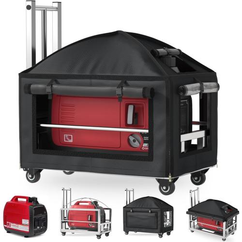 Generator Covers While Running,Portable Generator Cover with Cart, for HD-iPower-Champion1000w-2500w Portable Generators,900D Covers  201 heavy-duty stainless steel Cart, (23.2X14.1X19.6 inches).