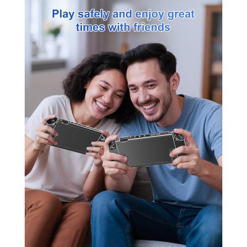 FYOUNG Protective Case for Nintendo Switch 2 2025, Switch 2 Case Slim Hard Shell Accessories, Scratch&Shock Protection Cover with Screen Protector, 8 Thumb Grip (Clear, Switch 2 7.9inch)